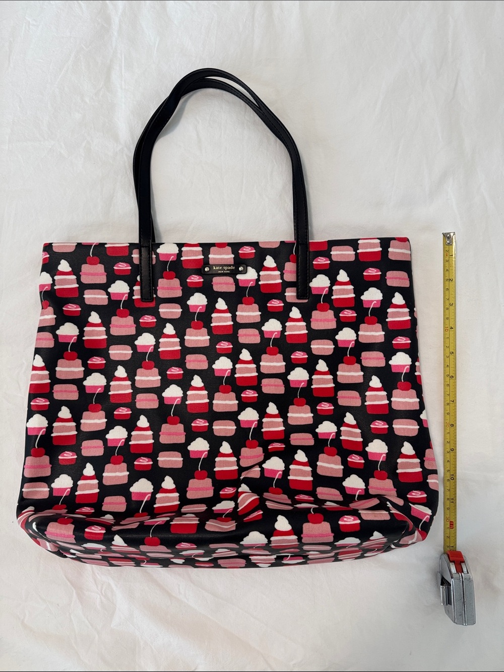 kate spade Black Tote with Pink & Red Cupcake Pattern - Picture 2 of 3